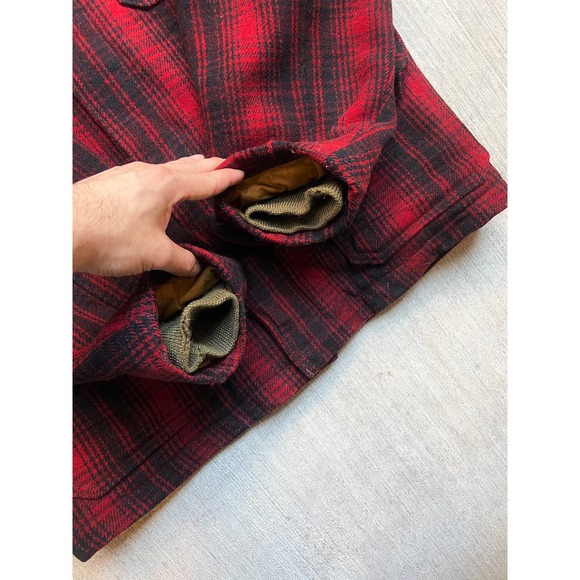 Vintage 50’s Woolrich Mackinaw Buffalo Plaid Wool Jacket Hunting Coat Red Size M - Picture 4 of 10